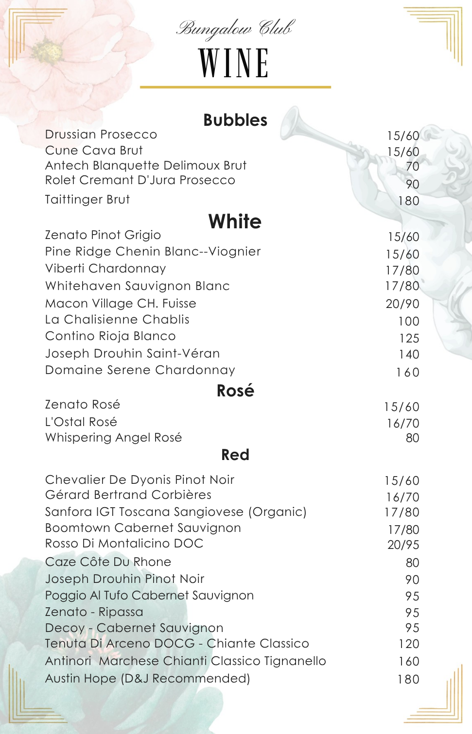 Wine Menu